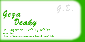 geza deaky business card